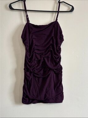 Express Deep Purple Ruched Spaghetti Strap Shirt Size Small